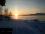 Kveldsolen i havblikk - tatt fra naustet torsdag kveld